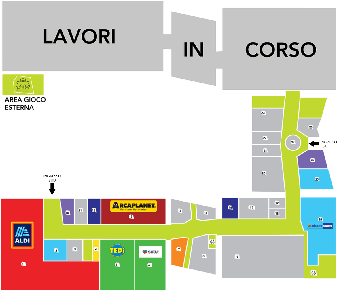 L'Arsenale : mappa centro commerciale a Roncade (TV)
